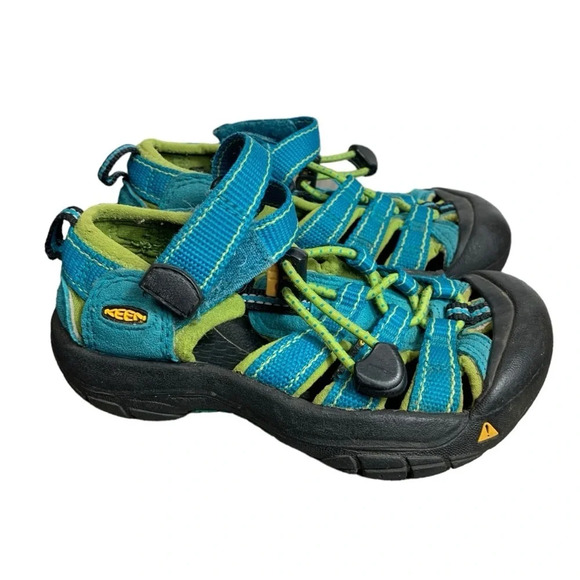 Keen Newport H2 Little Kids’ Size 10 hawaiian blue  green glow Waterproof hiking - Picture 1 of 11